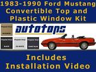 83-90 Convertible Vinyl Pads Install Cables Top Video Window Mustang