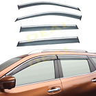 Dewv-nitr2014 Deal Smoke Tint Chrome Trim Vent Shade Window Visors Fit