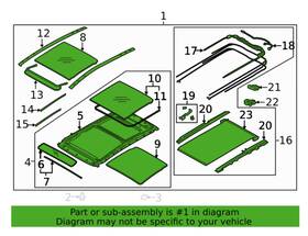 81620-d3000-ttx Hyundai 288-50896 2016-2021 Tucson Sunroof Moonroof With Center Sliding Movable Glass Oem