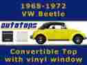 Tpc-vw-6872 Autotops 1968-1972 Vw Beetle Convertible Top And Plastic Window