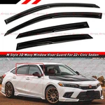 For 2022-26 Honda Civic 4DR Sedan Jdm 3D Wavy Window Visor Rain Guard Deflector. Fixed Price $35.99.