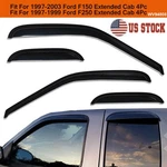 Window Visors Rain Guards 97-03 Ford F-150 /97-99 F-250 Light Duty Supercab. Fixed Price $43.92.