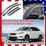 For Lexus RX350 RX450H 10-15 Chrome Trim Tinted Window Visor Rain Sun Guard Vent. Fixed Price $39.99.