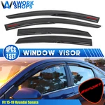 Fits 15-19 Hyundai Sonata Window Visors Rain Guard Mugen Style W/ Red Sport. Fixed Price $42.49.