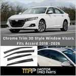 For Accord 2018-2026 3D Jdm Style Chrome Trim Tint Window Visor Rain Deflector. Fixed Price $39.99.