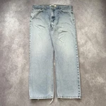 Vintage Levis 505 Jeans Mens 36X30 Light Wash Blue Regular Fit Straight Distress. Fixed Price $24.99.
