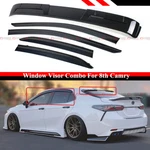 For 18-24 Toyota Camry Blk Trim Window Visors W/ Clip + Rear Roof Spoiler. Fixed Price $84.99.