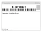 Genuine Bmw Supended Headliner, Front 54-10-7-131-039 New. Fixed Price $316.64.