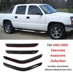 Window Vent Visor Rain/sun Shade Guard For 2002-2006 Chevy Avalanche/suburban 4P. Fixed Price $24.90.
