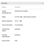 2000 Jaguar S-type Sunroof Opening Mechanism & Interior Shade Ver.... Fixed Price $657.72.