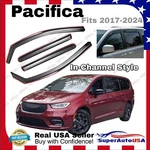 For Chrysler Pacifica 17-24 In-channel Vent Window Visors Rain Guards Deflectors. Fixed Price $69.99.