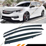 Jdm Smoke Tinted Window Visor Rain Guard W/ Clips For 2013-2017 Honda Accord. Fixed Price $32.99.