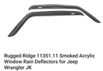 Rugged Ridge 11351.11 Smoked Acrylic Window Rain Deflectors For Jeep Wrangler Jk. Fixed Price $68.00.