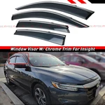 For 2018-2022 Honda Insight Premium Chrome Trim Window Visor Rain Guard W/ Clips. Fixed Price $38.99.