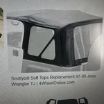 Smittybilt Soft Top Door Skins 97-06 Jeep Wrangler Tj Black 9970235 Excellent. Fixed Price $171.75.