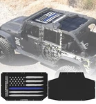 Thin Blue Line American Flag Sunshade Top Cover For 07-18 Jeep Wrangler Jku 4DR. Fixed Price $79.99.