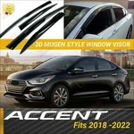 For Hyundai Accent 2018-2022 3D Mugen Window Visors Rain Guards Vent Deflectors. Fixed Price $39.99.