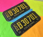 Vintage Pair 1951 Ca Commercial License Dmv Clear Chevy Ford Dodge Truck. Fixed Price $699.95.