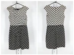 Oscar De Renta Pre Fall Runway Raw Silk Weave Knit Dress Size 4 - Black/white. Fixed Price $167.71.
