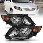 Black Clear Lens Crystal Headlight Set For 2009-2010 Toyota Corolla. Fixed Price $197.95.