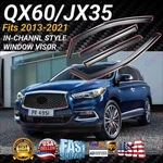 For Infiniti QX60 JX35 13-21 In-channel Vent Window Visors Rain Guard Deflectors. Fixed Price $46.99.