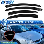 Fits 00-05 Dodge Neon Window Visors Rain Guard Vent Shade W/ White Sport. Fixed Price $42.49.