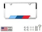 One M-stripe Chrome License Plate Frame For Bmw, High-grade 304 Stainless Steel. Fixed Price $14.95.