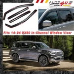 In-channel Window Rain Visors Guard Deflectors Fits 2014-2024 Infiniti QX80. Fixed Price $58.99.