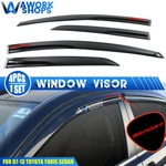 Fits 07-13 Toyota Yaris XP90 4DR Mugen Style Window Visor Guard W/ Red Sport. Fixed Price $49.99.