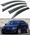 Smoke Tinted Chrome Trim Window Visor W/ Clips For 2011-2018 Vw Jetta Sedan A6. Fixed Price $29.99.