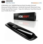 Icbeamer 35.6" 880MM Racing Style Durable Sunroof Moonroof Wind Deflector- Univ. Fixed Price $10.00.