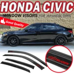 For 22-26 Honda Civic Sedan 4DR Window Visor Rain Shade Guard Vent W/ Red Mugen. Fixed Price $42.49.