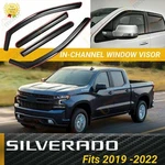 Fits Silverado Sierra 1500 19-22 Crew Cab In-channel Vent Window Visors Guard. Fixed Price $59.99.