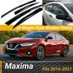 Fits Nissan Maxima 2016-23 3D Mugen Style Window Visor Vent Rain Guard Deflector. Fixed Price $35.99.