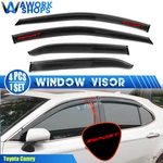 Fits 18-24 Toyota Camry Slim Style Window Visor Vent W/ Red Sport & Chrome Trim. Fixed Price $49.99.