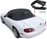 Mazda Miata Convertible Top 1990-2005 Factory Non-zip Glass Window W/ Rain Rail. Fixed Price $307.99.