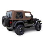 Jeep Wrangler Tj Soft Top 1997-02, Tinted Windows, Upper Doors, Saddle Sailcloth. Fixed Price $334.39.