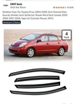 Window Visors For Toyota Prius 2004-2009 Channel Sun Rain Guard. Fixed Price $21.99.