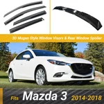 Fits 2014-2018 MAZDA3 3D Mugen Style Window Rain Visor Rear Roof Spoiler Bundle. Fixed Price $79.99.