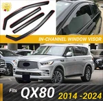 Fits 2014-24 Infiniti QX80 In-channel Vent Visors Sun Rain Guards Bug Deflector. Fixed Price $58.99.