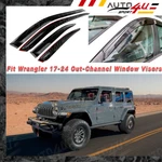 For Jeep Wrangle 2017-2024 Window Vent Visors Rain Sun Side Deflectors. Fixed Price $36.99.