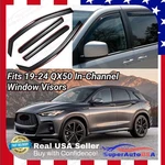 In-channel Vent Window Visors Rain Guard Deflector For Infiniti QX50 19-24. Fixed Price $59.69.