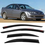 For 03-08 Mazda 6 Sedan Window Visor Mugen Style Rain Shade W/ Red Letters. Fixed Price $41.39.