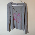 Nwt Juicy Couture Size Xxl Top Long Sleeve Grey Powder Heather Crown. Fixed Price $19.60.