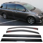 Fits 11-20 Toyota Sienna Window Visor Guard Shade Polycarbonate W/ Red Sport. Fixed Price $49.99.