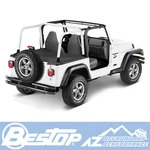 Bestop Duster Deck Cover For '92-'95 Jeep Wrangler Yj Black Denim W/ Soft. Fixed Price $199.99.