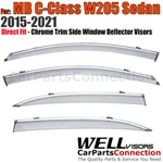 Mercedes Benz C-class C300/C400 15-21 Sedan Window Deflector Visors Chrome Trim. Fixed Price $89.99.