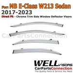 Wellvisors Window Deflectors 17-24 Mercedes Benz W213 E-class Sedan Chrome Trim. Fixed Price $89.99.