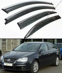 For 06-10 Vw MK5 Jetta Sedan Smoke Window Visor Defelctor W/ Chrome Trim & Clips. Fixed Price $29.99.