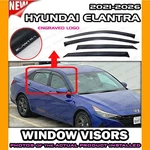 Window Visors For 2021 2026 Hyundai Elantra / Deflector Rain Guard Vent Shade. Fixed Price $36.98.